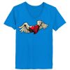 Ladies’  Junior Fine Jersey V-Neck Longer Length T-Shirt Thumbnail