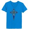 Ladies’  Junior Fine Jersey V-Neck Longer Length T-Shirt Thumbnail