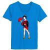Ladies’  Junior Fine Jersey V-Neck Longer Length T-Shirt Thumbnail