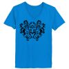 Ladies’  Junior Fine Jersey V-Neck Longer Length T-Shirt Thumbnail