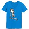 Ladies’  Junior Fine Jersey V-Neck Longer Length T-Shirt Thumbnail