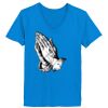 Ladies’  Junior Fine Jersey V-Neck Longer Length T-Shirt Thumbnail