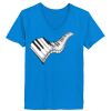 Ladies’  Junior Fine Jersey V-Neck Longer Length T-Shirt Thumbnail