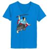 Ladies’  Junior Fine Jersey V-Neck Longer Length T-Shirt Thumbnail