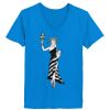 Ladies’  Junior Fine Jersey V-Neck Longer Length T-Shirt Thumbnail