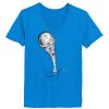 Ladies’  Junior Fine Jersey V-Neck Longer Length T-Shirt Thumbnail