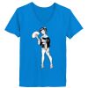 Ladies’  Junior Fine Jersey V-Neck Longer Length T-Shirt Thumbnail