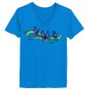 Ladies’  Junior Fine Jersey V-Neck Longer Length T-Shirt Thumbnail