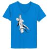 Ladies’  Junior Fine Jersey V-Neck Longer Length T-Shirt Thumbnail