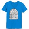 Ladies’  Junior Fine Jersey V-Neck Longer Length T-Shirt Thumbnail