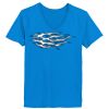 Ladies’  Junior Fine Jersey V-Neck Longer Length T-Shirt Thumbnail