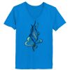 Ladies’  Junior Fine Jersey V-Neck Longer Length T-Shirt Thumbnail