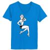 Ladies’  Junior Fine Jersey V-Neck Longer Length T-Shirt Thumbnail