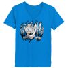 Ladies’  Junior Fine Jersey V-Neck Longer Length T-Shirt Thumbnail