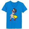 Ladies’  Junior Fine Jersey V-Neck Longer Length T-Shirt Thumbnail