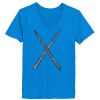 Ladies’  Junior Fine Jersey V-Neck Longer Length T-Shirt Thumbnail