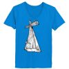Ladies’  Junior Fine Jersey V-Neck Longer Length T-Shirt Thumbnail