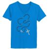 Ladies’  Junior Fine Jersey V-Neck Longer Length T-Shirt Thumbnail