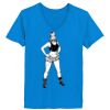 Ladies’  Junior Fine Jersey V-Neck Longer Length T-Shirt Thumbnail