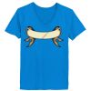 Ladies’  Junior Fine Jersey V-Neck Longer Length T-Shirt Thumbnail