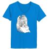Ladies’  Junior Fine Jersey V-Neck Longer Length T-Shirt Thumbnail
