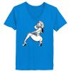 Ladies’  Junior Fine Jersey V-Neck Longer Length T-Shirt Thumbnail