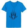 Ladies’  Junior Fine Jersey V-Neck Longer Length T-Shirt Thumbnail
