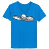 Ladies’  Junior Fine Jersey V-Neck Longer Length T-Shirt Thumbnail