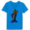 Ladies’  Junior Fine Jersey V-Neck Longer Length T-Shirt Thumbnail