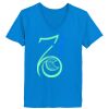 Ladies’  Junior Fine Jersey V-Neck Longer Length T-Shirt Thumbnail