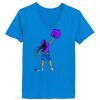 Ladies’  Junior Fine Jersey V-Neck Longer Length T-Shirt Thumbnail