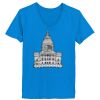 Ladies’  Junior Fine Jersey V-Neck Longer Length T-Shirt Thumbnail