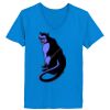 Ladies’  Junior Fine Jersey V-Neck Longer Length T-Shirt Thumbnail