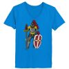 Ladies’  Junior Fine Jersey V-Neck Longer Length T-Shirt Thumbnail