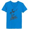 Ladies’  Junior Fine Jersey V-Neck Longer Length T-Shirt Thumbnail