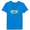 Ladies’  Junior Fine Jersey V-Neck Longer Length T-Shirt Thumbnail