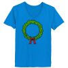 Ladies’  Junior Fine Jersey V-Neck Longer Length T-Shirt Thumbnail