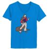 Ladies’  Junior Fine Jersey V-Neck Longer Length T-Shirt Thumbnail